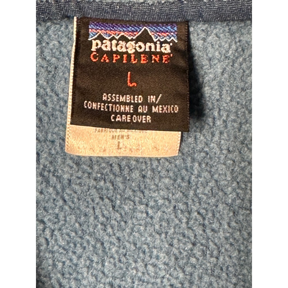 Vintage Patagonia Capilene Fleece Quarter Zip Mens Large Blue Pullover Gropcore - Picture 5 of 14